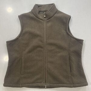 Outback Trading Co Alpine Vest Navy Brown Fleece Mock Neck Full Zip 2XL